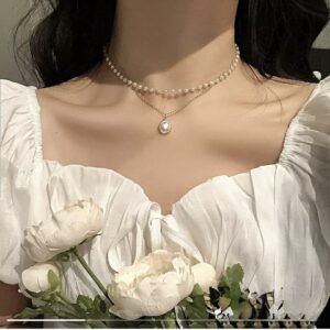Adoara  double layer Pearl Necklace